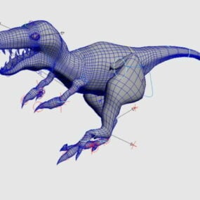 Raptor Dinosaur Rig Animation 3d model