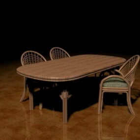 Ensembles de meubles de patio en rotin modèle 3D