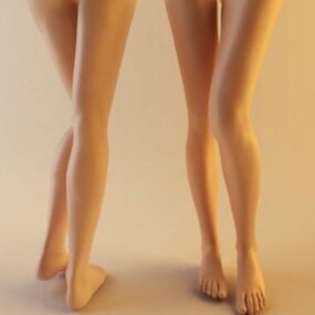 Modelo 3d de personaje de pierna de mujer realista