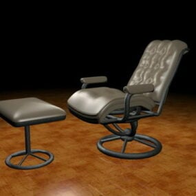 Recliner Chair With Ottoman 3d model