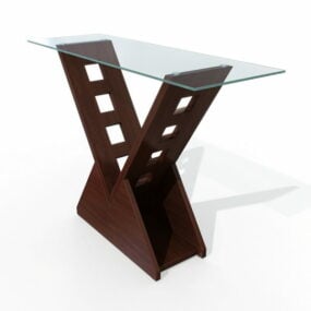 Möbel rechteckiger Glas-Bartisch 3D-Modell