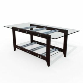 Furniture Rectangle Glass Coffee Table 3d model