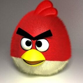 Red Angry Bird Plush Toy 3d-modell