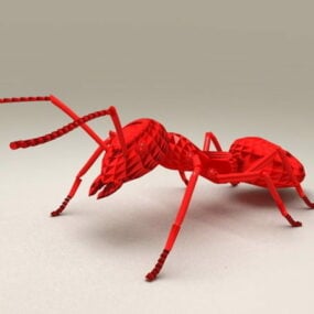 Modelo 3d animal de estátua de formiga vermelha