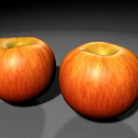 3д модель красного яблока с фруктами