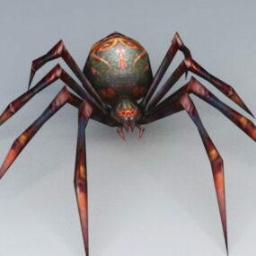 Model 3D czerwonego czarnego jadowitego pająka