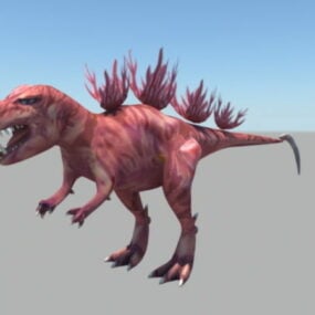 Model 3d Raksasa Dinosaur Merah