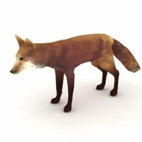 Modelo 3d animal raposa vermelha