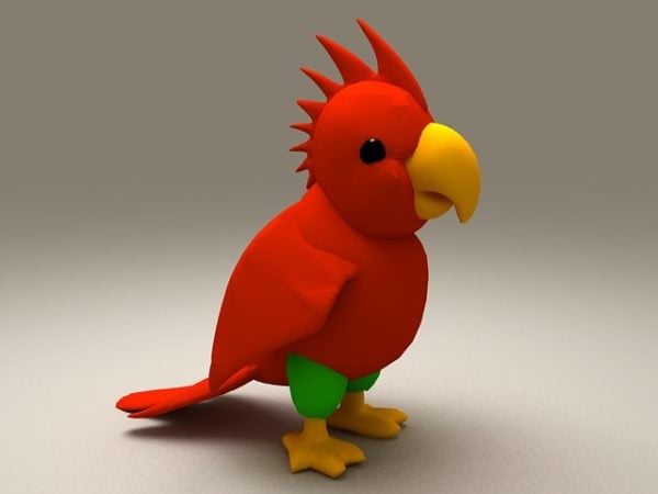 Röd papegoja karaktär