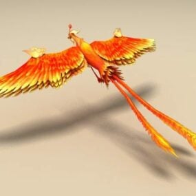 مدل 3 بعدی پرنده ققنوس قرمز
