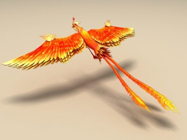 Rød Phoenix fugl