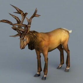 Low Poly Sika Deer 3d μοντέλο