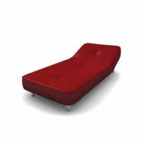 Red Adjustable Single Bed 3d model