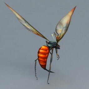 Red And Black Wasp 3d model