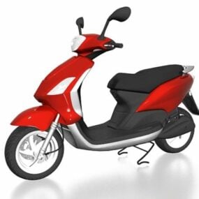 Red And Black Moped 3d model