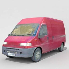 Kırmızı Kargo Van 3d modeli