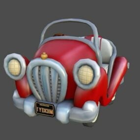 Model 3D czerwonego samochodu z kreskówek