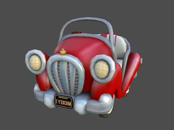 Red Cartoon Car Free 3d Model - .Max, .Vray - Open3dModel