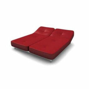 3D model červené denní postele