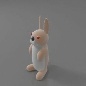 Zabawka królika z czerwonymi oczami Model 3D