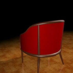 Red Fabric Tub Chair 3d model