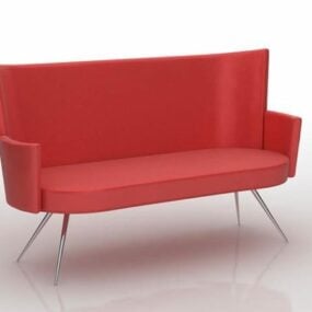 Red Happy Sofa Loveseat 3d model