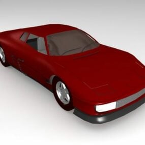 Red Hatchback Coupe 3d model
