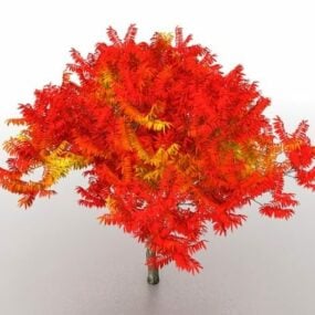 赤い造園木3Dモデル