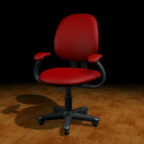 红色办公椅3d模型