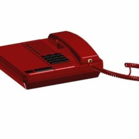 Modello 3d del telefono rosso