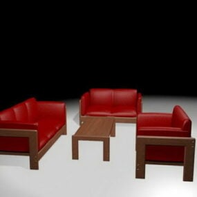 Red Sofa Sectionals 3d model