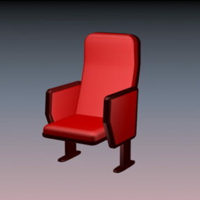 Red Theater Chair 3d model