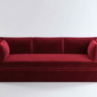 Red Three Seater Upholstered Couch