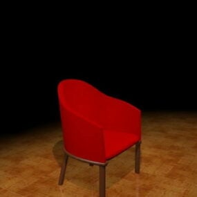 Mô hình ghế bồn tắm màu đỏ 3d