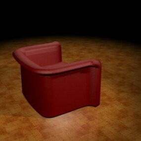 Red Tub Sofa 3d model