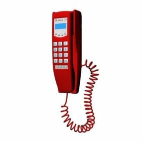 빨간 벽 전화 3d 모델