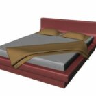 Red Wood Double Bed