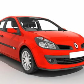 Mô hình 3d xe ô tô Renault Clio màu đỏ