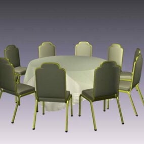 Restoran Yemek Masası Takımları 3d model