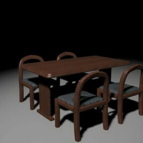 Restauranttisch und Stühle 3D-Modell