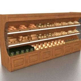 Exhibición de pan de panadería minorista modelo 3d
