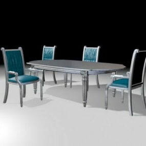 复古5件套餐桌椅3d模型