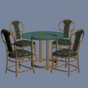 复古餐桌椅3D模型