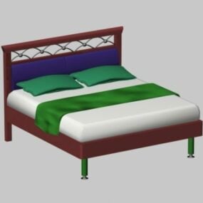 نموذج ثلاثي الأبعاد لسرير مزدوج ريترو