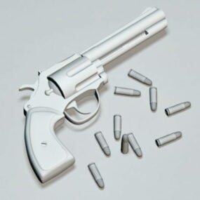 Revolver And Bullets 3d model