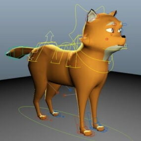 Cartoon Furry Fox Animal Character 3d model