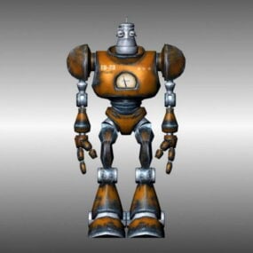 Rigged Modelo 3d de personaje de robot antiguo