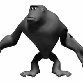Rigged Og Animeret Ape Animal 3d-model