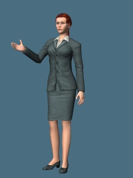 Rigged Business Woman In Suit Dress