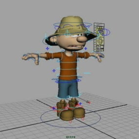 Rigged Garçon de dessin animé modèle 3D